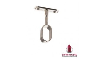 Chrome oval wardrobe tube end bracket 520403